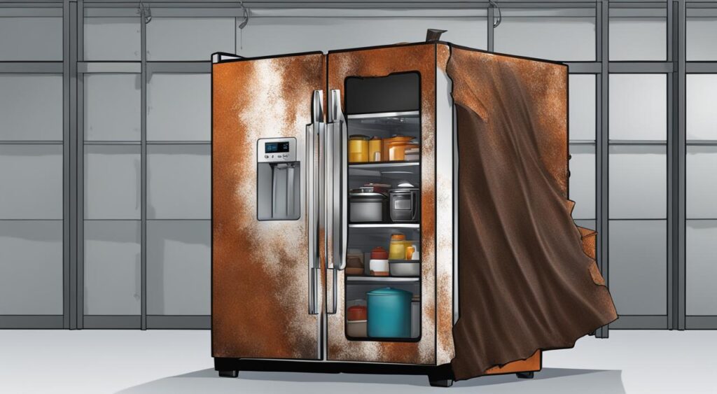envelopar geladeira com ferrugem
