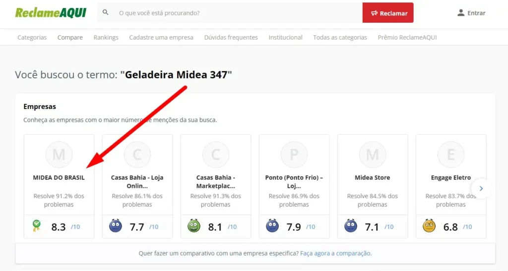 Geladeira Midea 347 litros reclame aqui