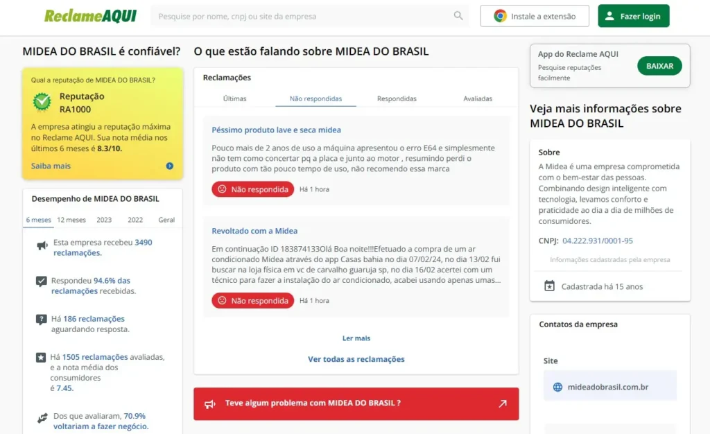 Geladeira Midea Reclame Aqui