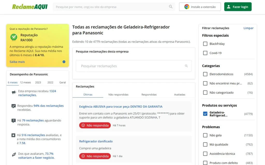 Geladeira Panasonic Reclame Aqui