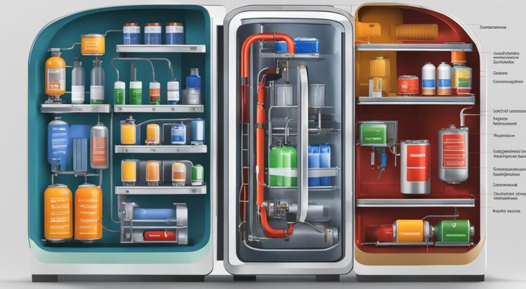 elementos constituintes de uma geladeira