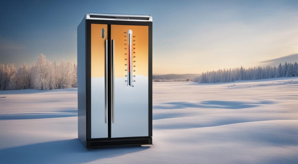 geladeira durante o inverno