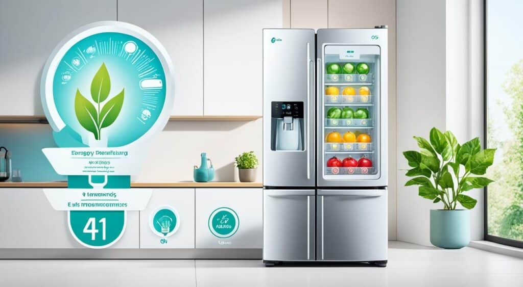 Ilustração AI: Design slim geladeira Midea 411 Litros